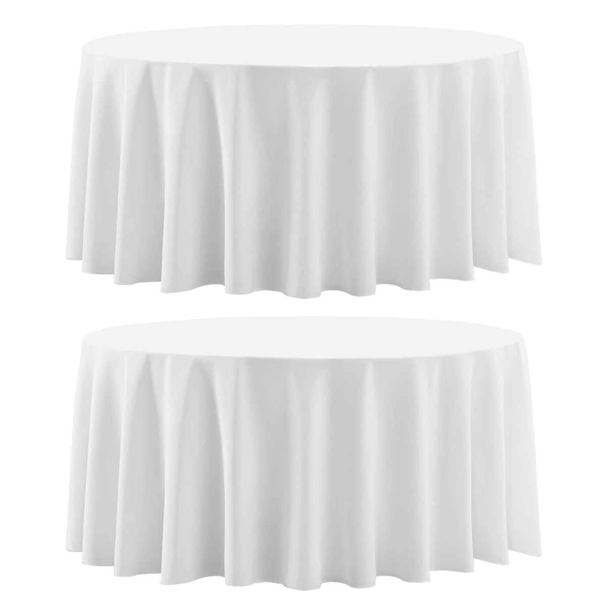 6 Pack White Round Tablecloths 120 Inch for Dining Tables