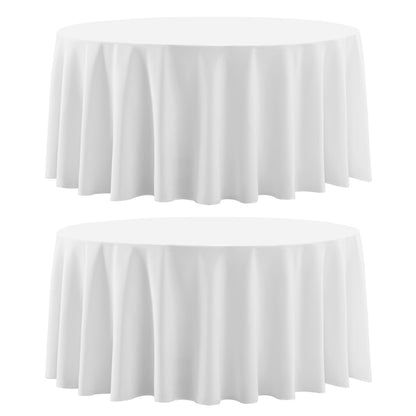 6 Pack White Round Tablecloths 120 Inch for Dining Tables