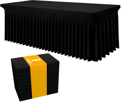 Smiry Spandex Elastic Fitted Table Cloth Skirt for 6FT Rectangle Table