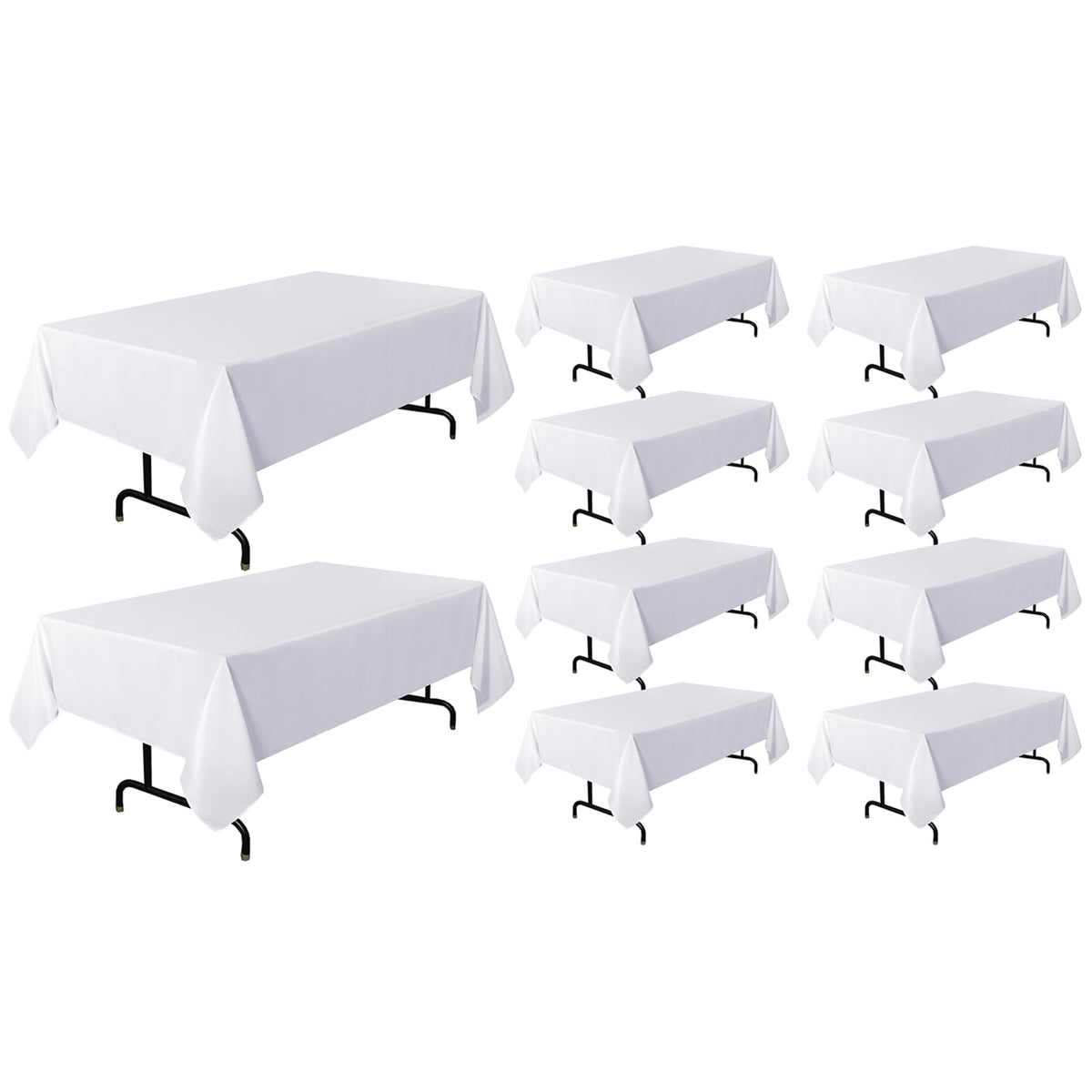 sancua 2 Pack Black Tablecloths 60x102 Inch for 6 Feet Rectangle Tables