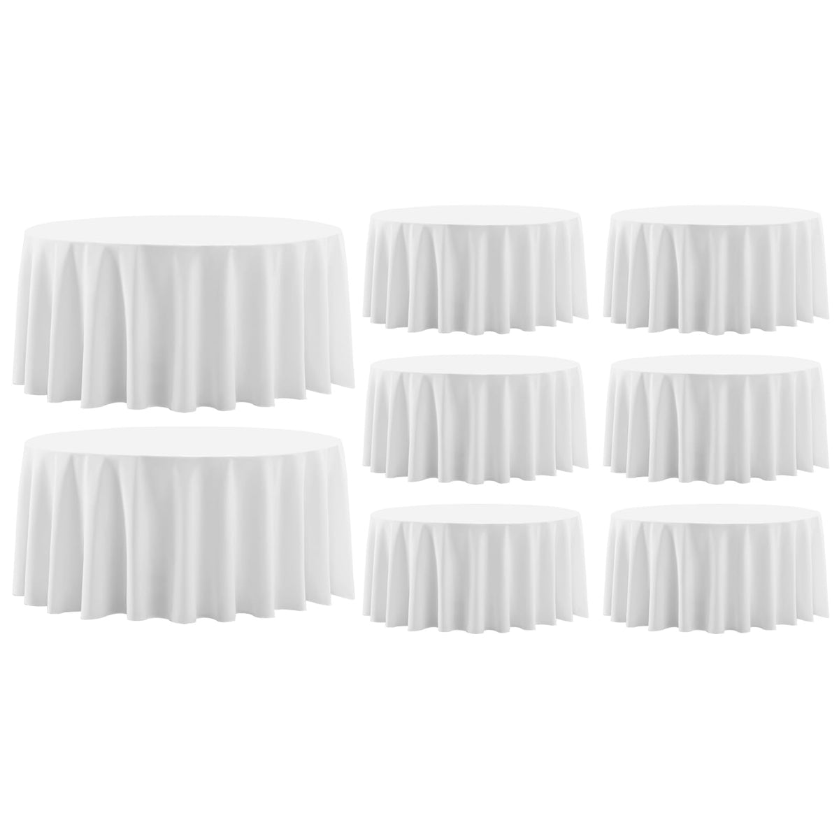 6 Pack White Round Tablecloths 120 Inch for Dining Tables