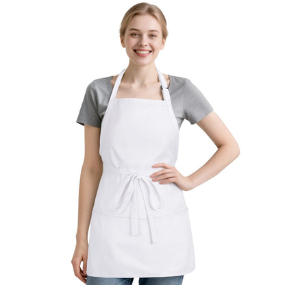 NLUS Kitchen Cooking Apron with 3 Pockets, Adjustable Bib Apron Chef Aprons for Women Men