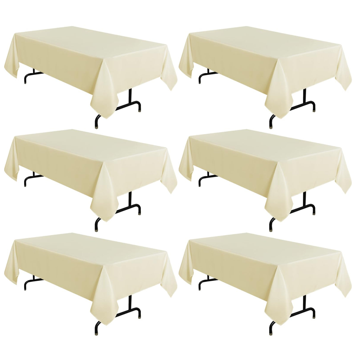 sancua 2 Pack Black Tablecloths 60x102 Inch for 6 Feet Rectangle Tables
