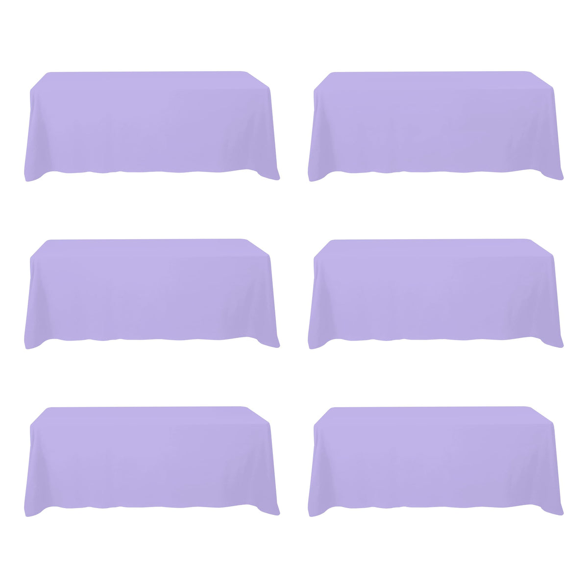BRILLMAX 6 Pack Ivory Tablecloths 60x102 Inch for 6ft Rectangle Tables