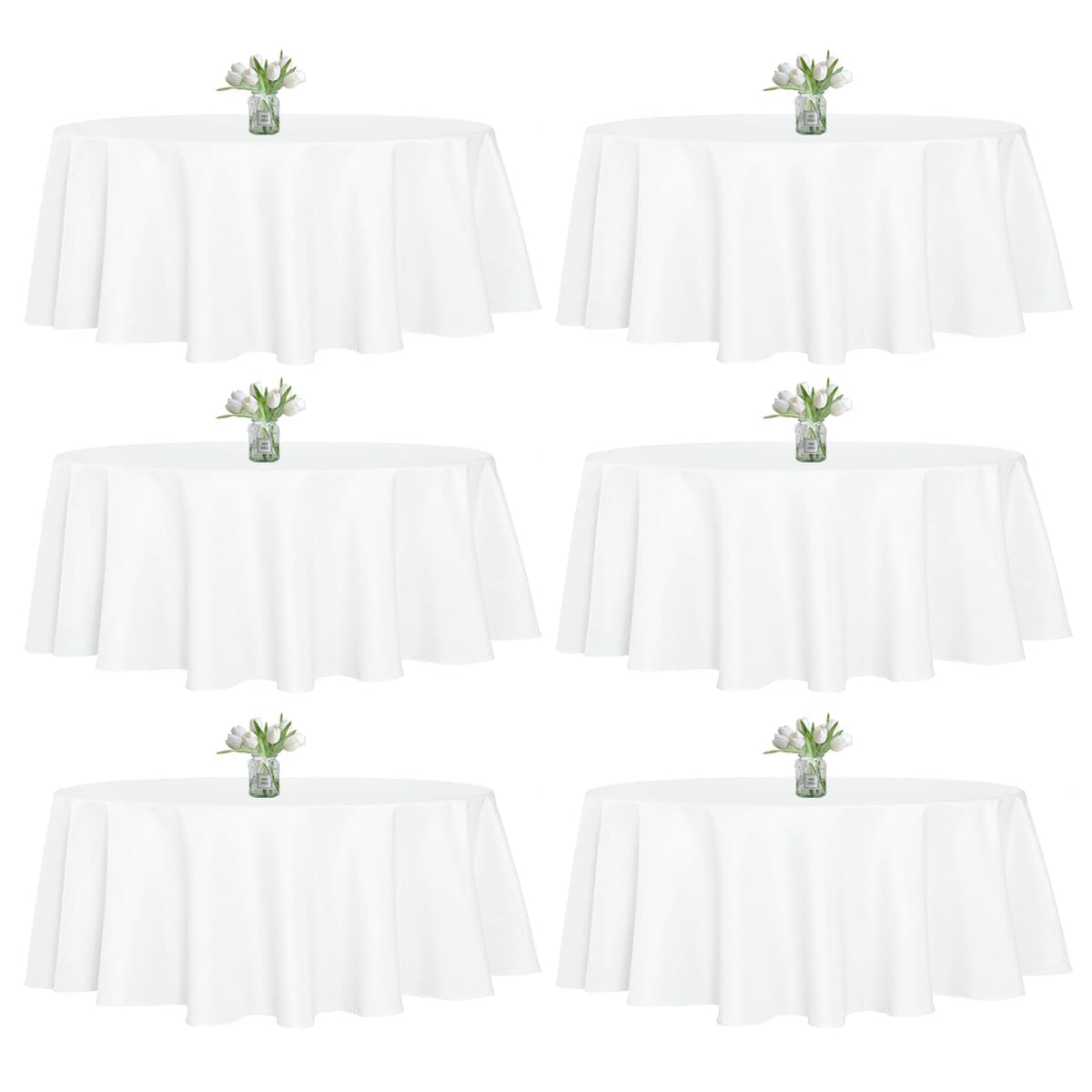 WIGENIUS 6 Pack White Table Cloth Rectangle 60X102 Inch Tablecloth Fit 6FT