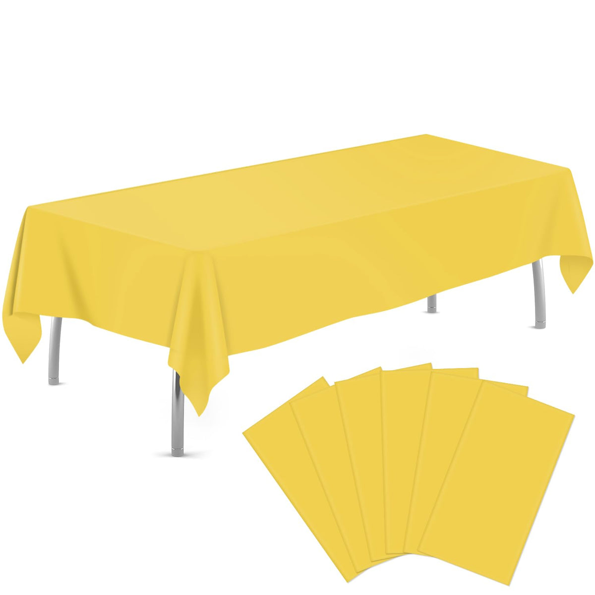 tujol Royal Blue 6 Pack Plastic Table Cloth 54" x 108", Disposable Tablecloths Rectangle Table Cover, Plastic Tablecloths for Parties