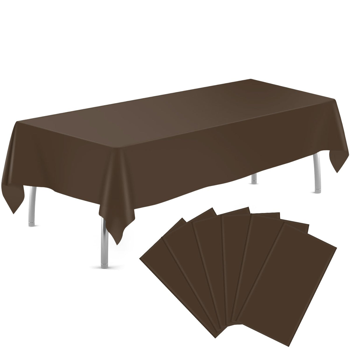 tujol Royal Blue 6 Pack Plastic Table Cloth 54" x 108", Disposable Tablecloths Rectangle Table Cover, Plastic Tablecloths for Parties