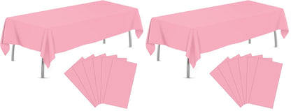 tujol Royal Blue 6 Pack Plastic Table Cloth 54" x 108", Disposable Tablecloths Rectangle Table Cover, Plastic Tablecloths for Parties