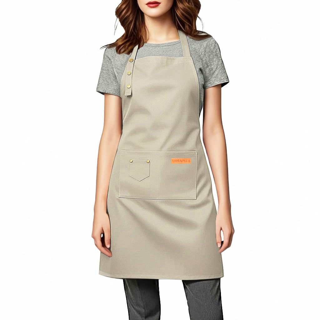 Aprons for Women Men, Water-Resistant Kitchen Aprons for Cooking