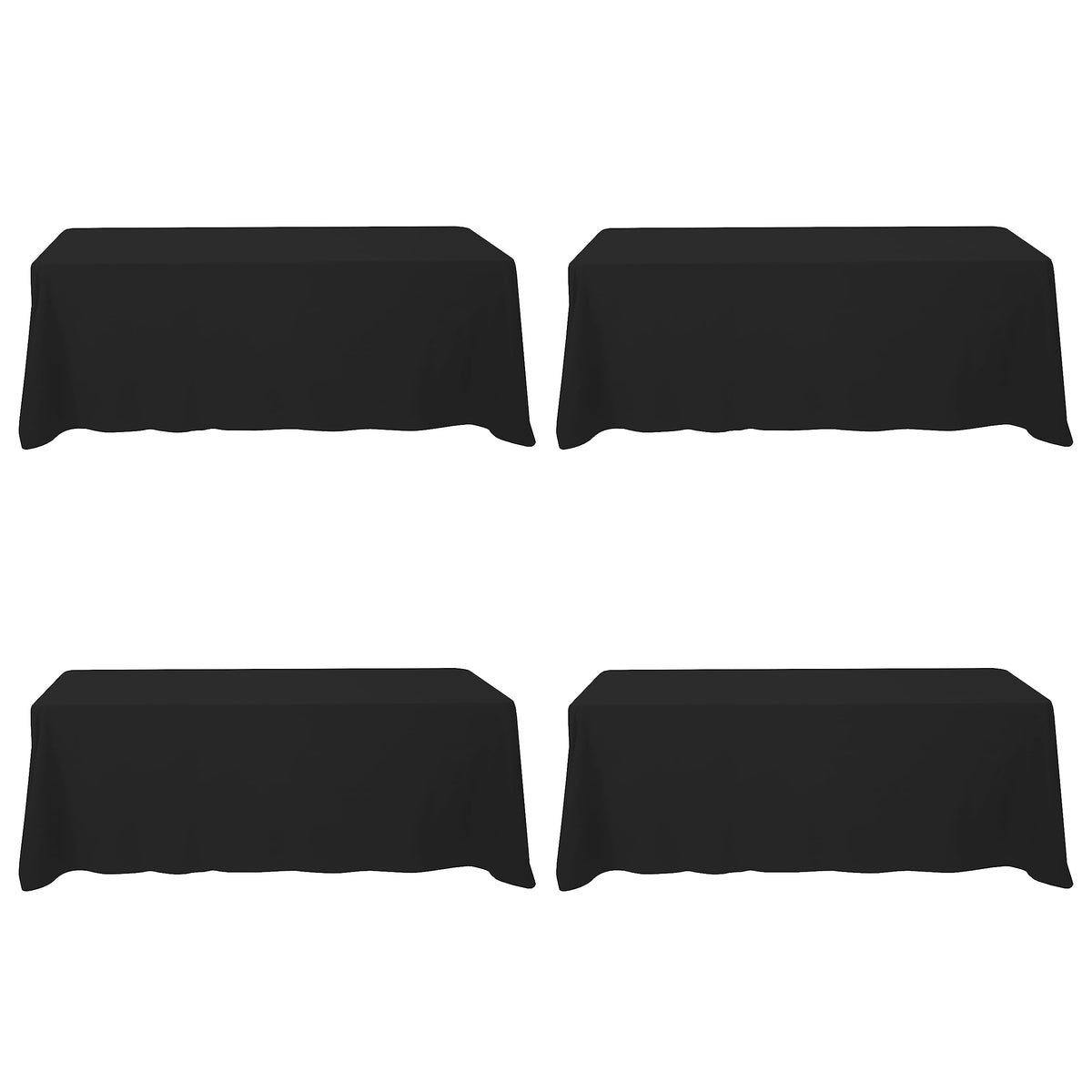 BRILLMAX 6 Pack Ivory Tablecloths 60x102 Inch for 6ft Rectangle Tables