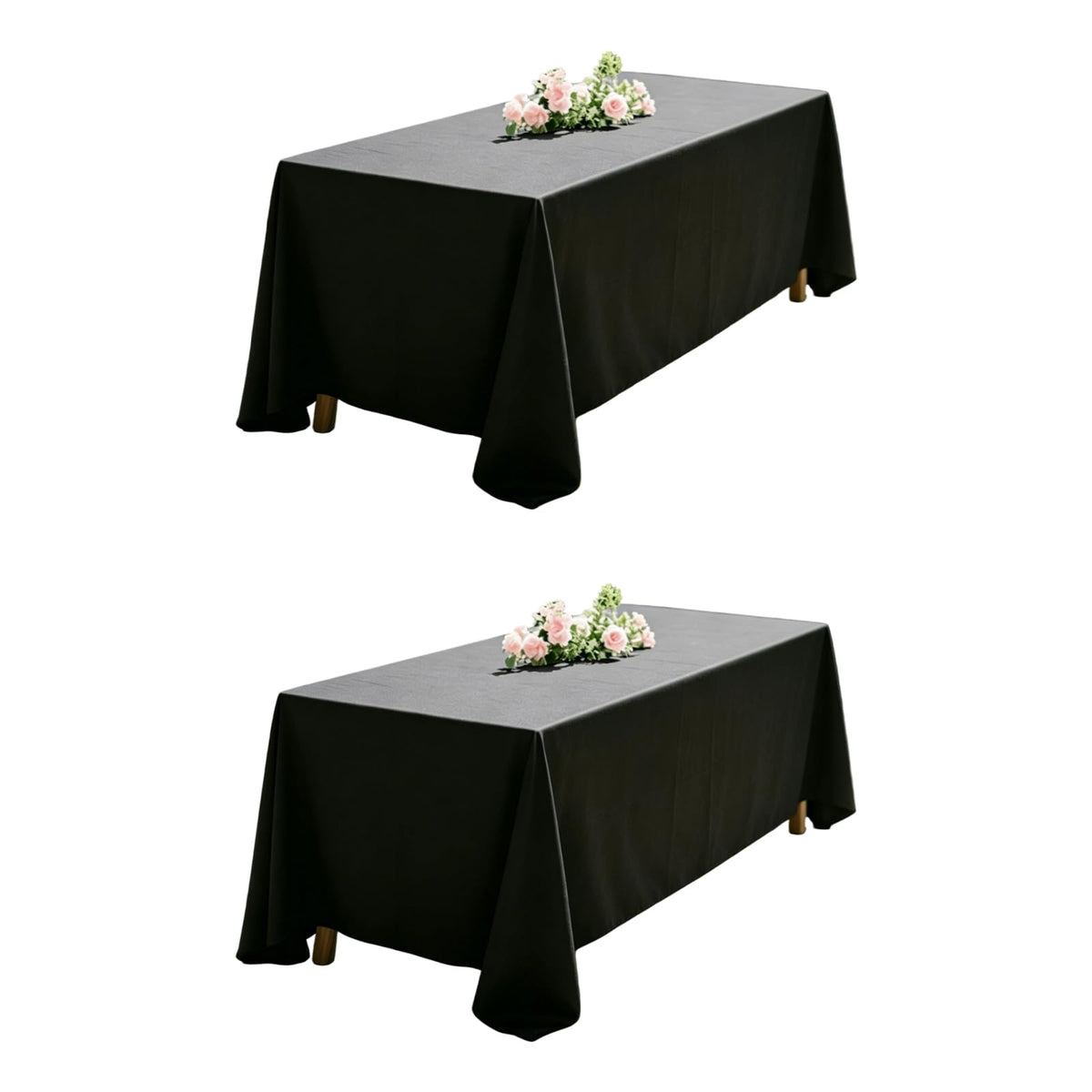 DRESSMAKER 2 Pack White Table Cloth Rectangle 60X102 Inch Fit 6FT Table