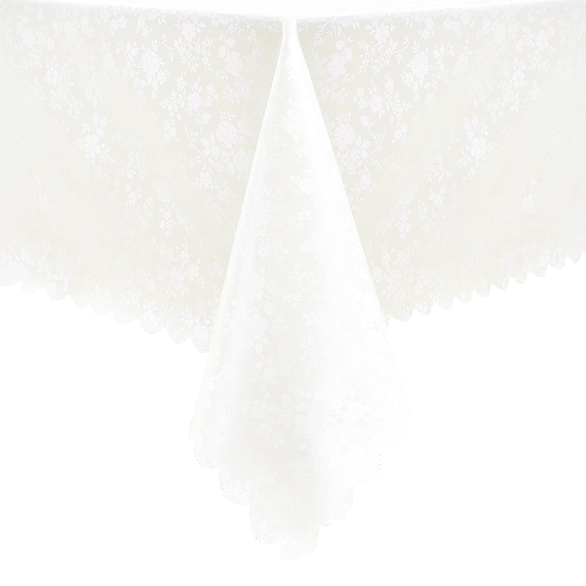 Romanstile Waterproof Vinyl Tablecloth Rectangle, 60 x 84 Inch, Rose Beige