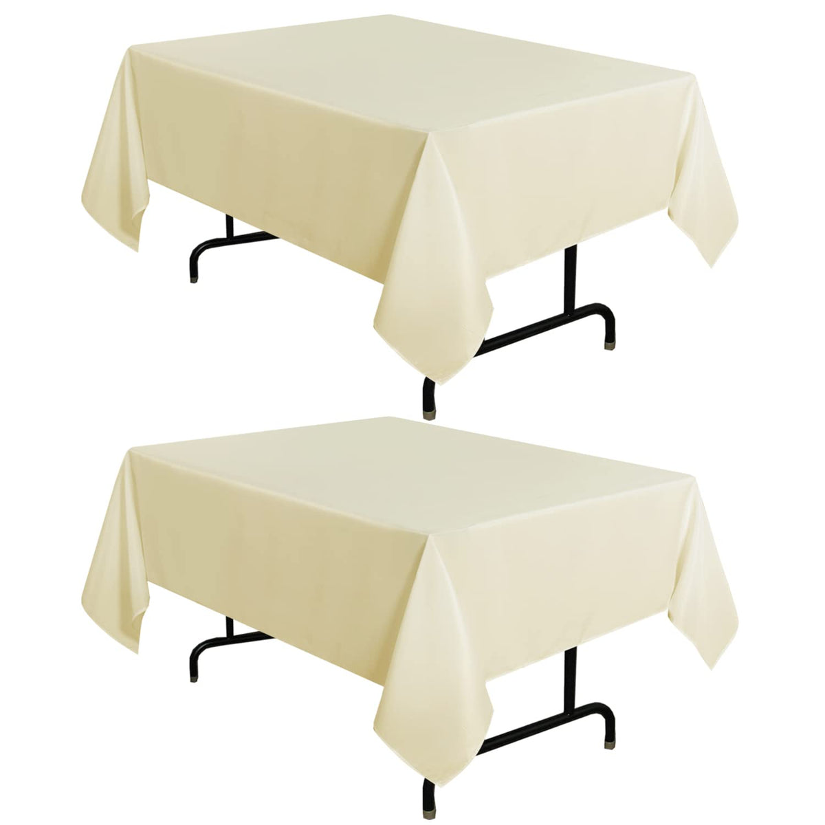 sancua 2 Pack Black Tablecloths 60x102 Inch for 6 Feet Rectangle Tables
