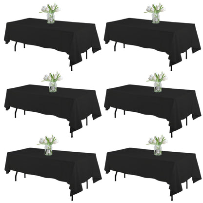 WIGENIUS 6 Pack White Table Cloth Rectangle 60X102 Inch Tablecloth Fit 6FT
