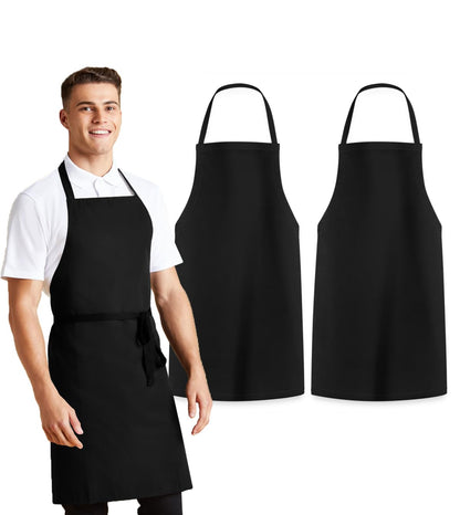 Avalon Kitchen Aprons for Men - 100% Polyester Chef Apron Women with Extra Long Ties - Cooking Aprons for Women & Mens Apron