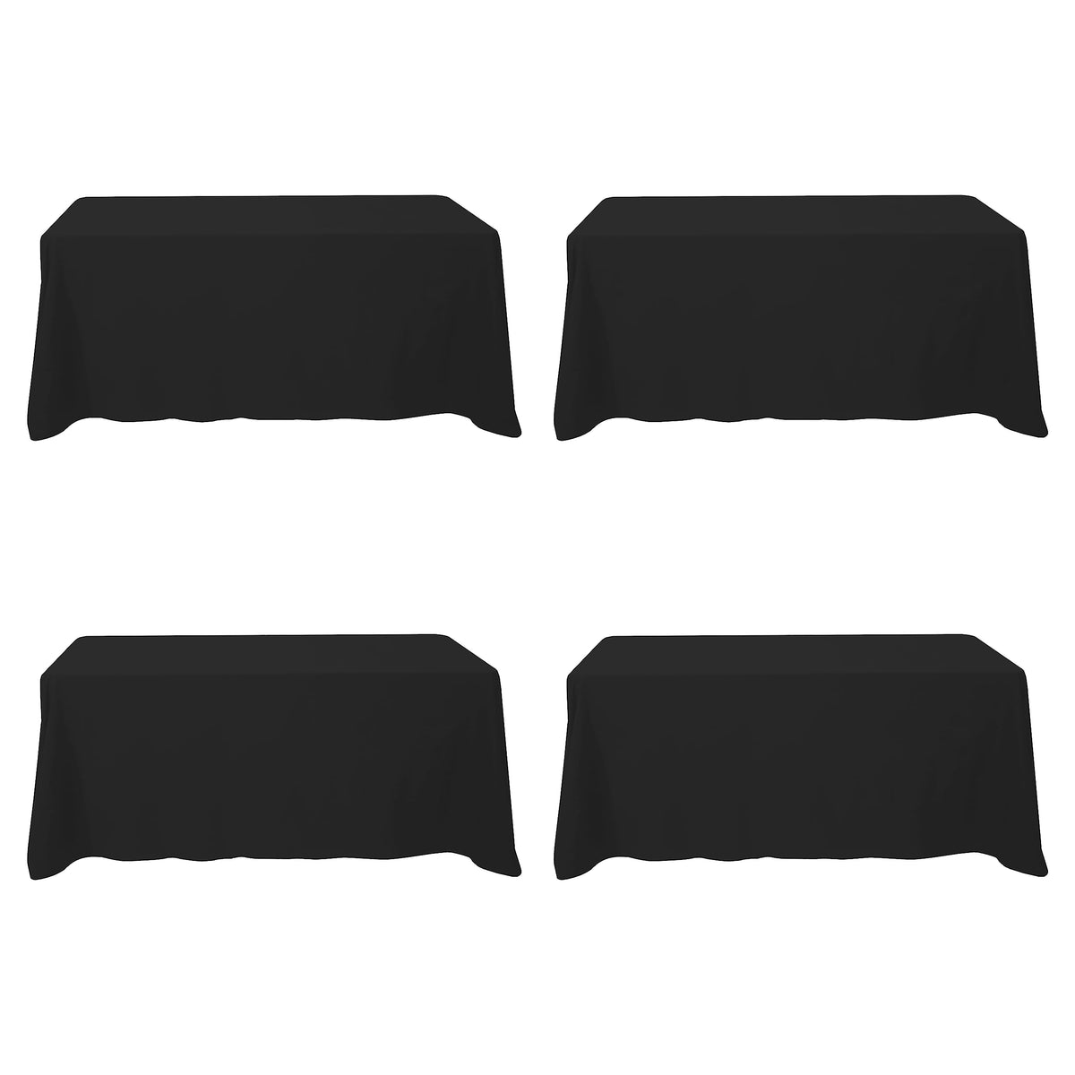 BRILLMAX 6 Pack Ivory Tablecloths 60x102 Inch for 6ft Rectangle Tables