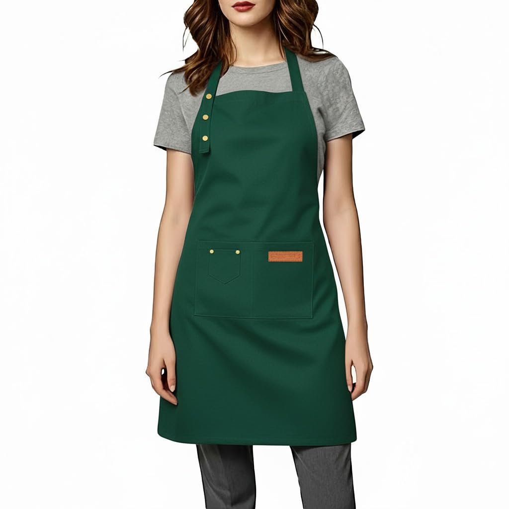 Aprons for Women Men, Water-Resistant Kitchen Aprons for Cooking