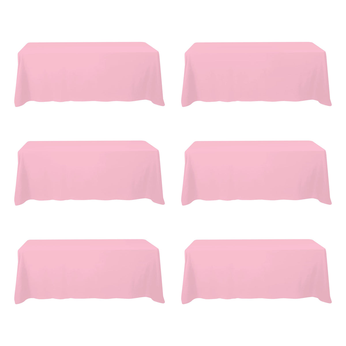 BRILLMAX 6 Pack Ivory Tablecloths 60x102 Inch for 6ft Rectangle Tables