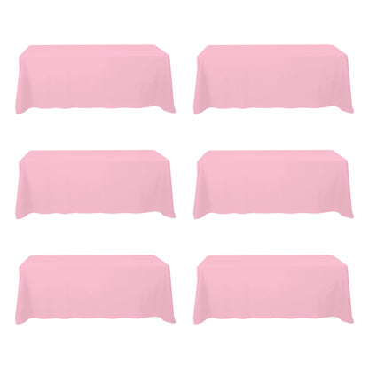 BRILLMAX 6 Pack Ivory Tablecloths 60x102 Inch for 6ft Rectangle Tables