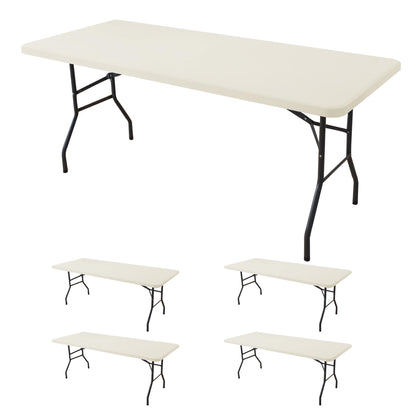 Fitted Tablecloth for 6 Foot Rectangle Tables-Black Picnic Table Covers