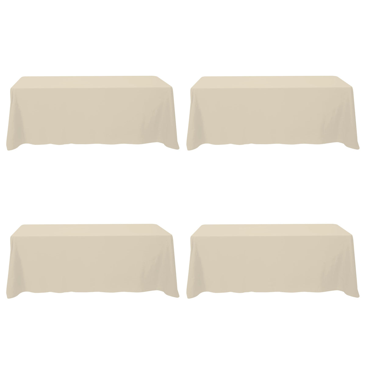BRILLMAX 6 Pack Ivory Tablecloths 60x102 Inch for 6ft Rectangle Tables