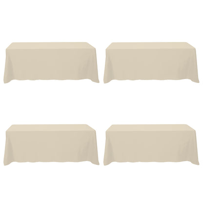 BRILLMAX 6 Pack Ivory Tablecloths 60x102 Inch for 6ft Rectangle Tables
