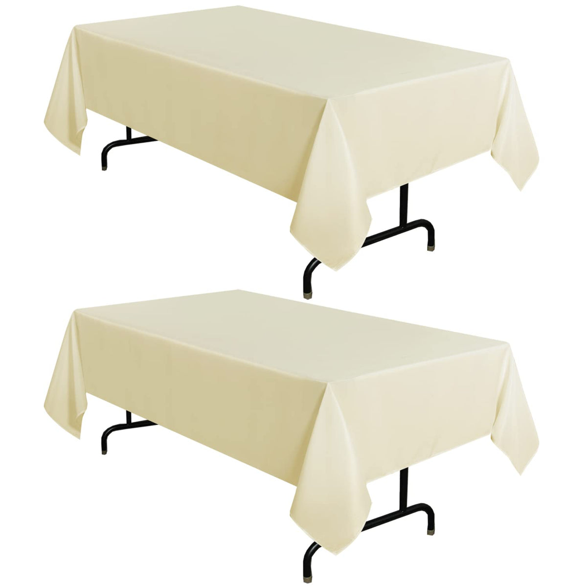 sancua 2 Pack Black Tablecloths 60x102 Inch for 6 Feet Rectangle Tables
