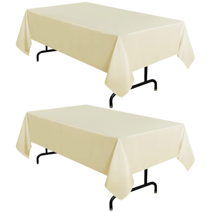 sancua 2 Pack Black Tablecloths 60x102 Inch for 6 Feet Rectangle Tables