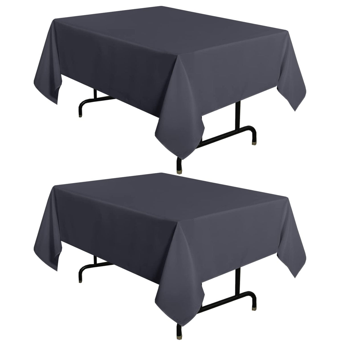 sancua 2 Pack Black Tablecloths 60x102 Inch for 6 Feet Rectangle Tables