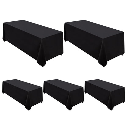 Surmente 90x132 Inch Black Tablecloth for 6-8 Foot Rectangle Tables