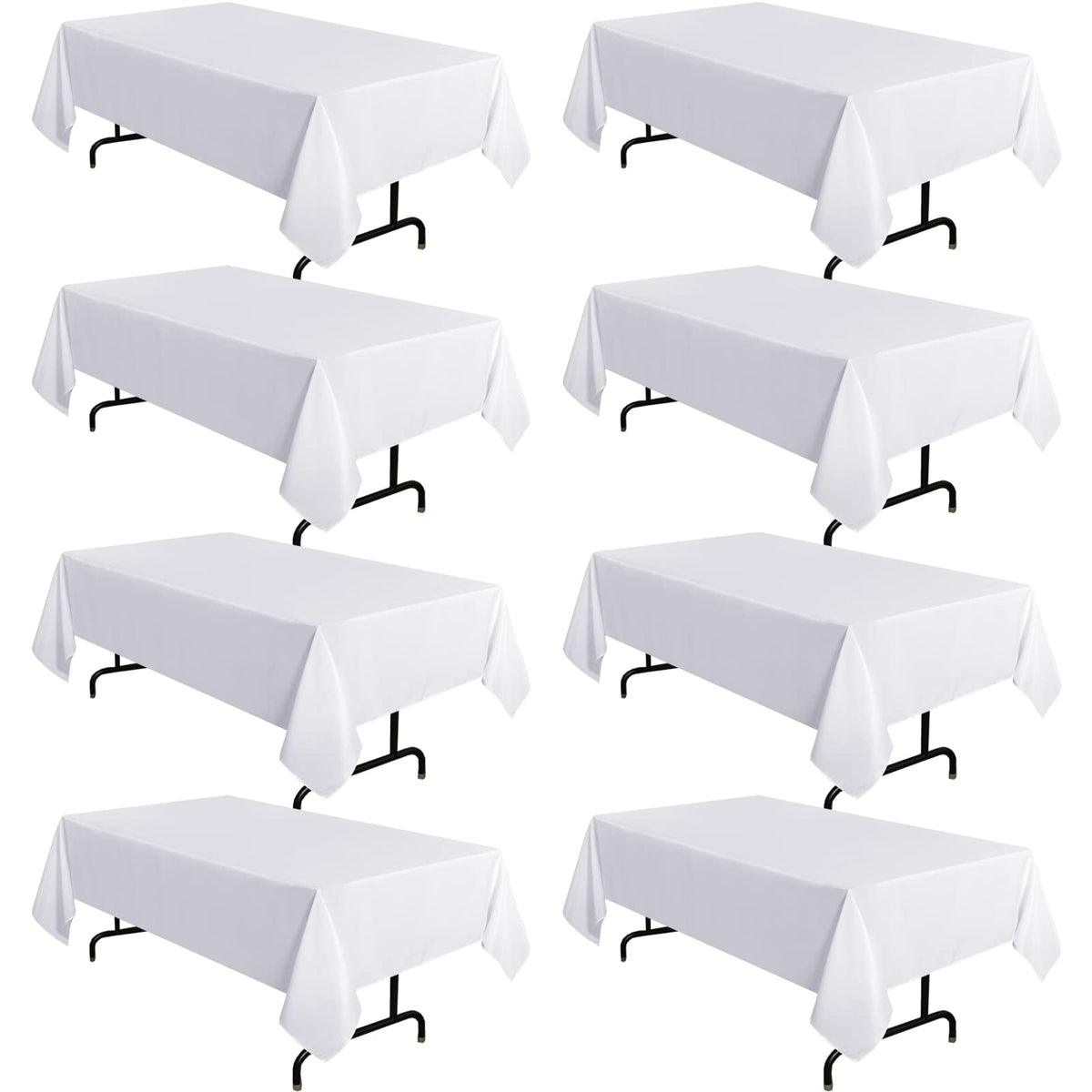 sancua 2 Pack Black Tablecloths 60x102 Inch for 6 Feet Rectangle Tables