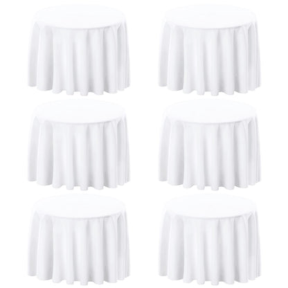 FINDYOU 10 Pack White Table Cloth Rectangle Table 60 x 102 Inch Tablecloths for 6 Foot Rectangle Tables. Stain and Winkle Resistant Polyester Washable White TableCloths for Parties Wedding Dining