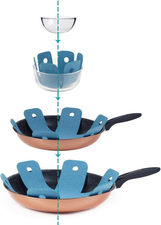 BYKITCHEN Pot Pan Protectors for Stacking, 12pcs & 4 Sizes, Separator Pads