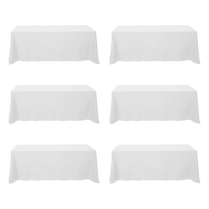 BRILLMAX 6 Pack Ivory Tablecloths 60x102 Inch for 6ft Rectangle Tables