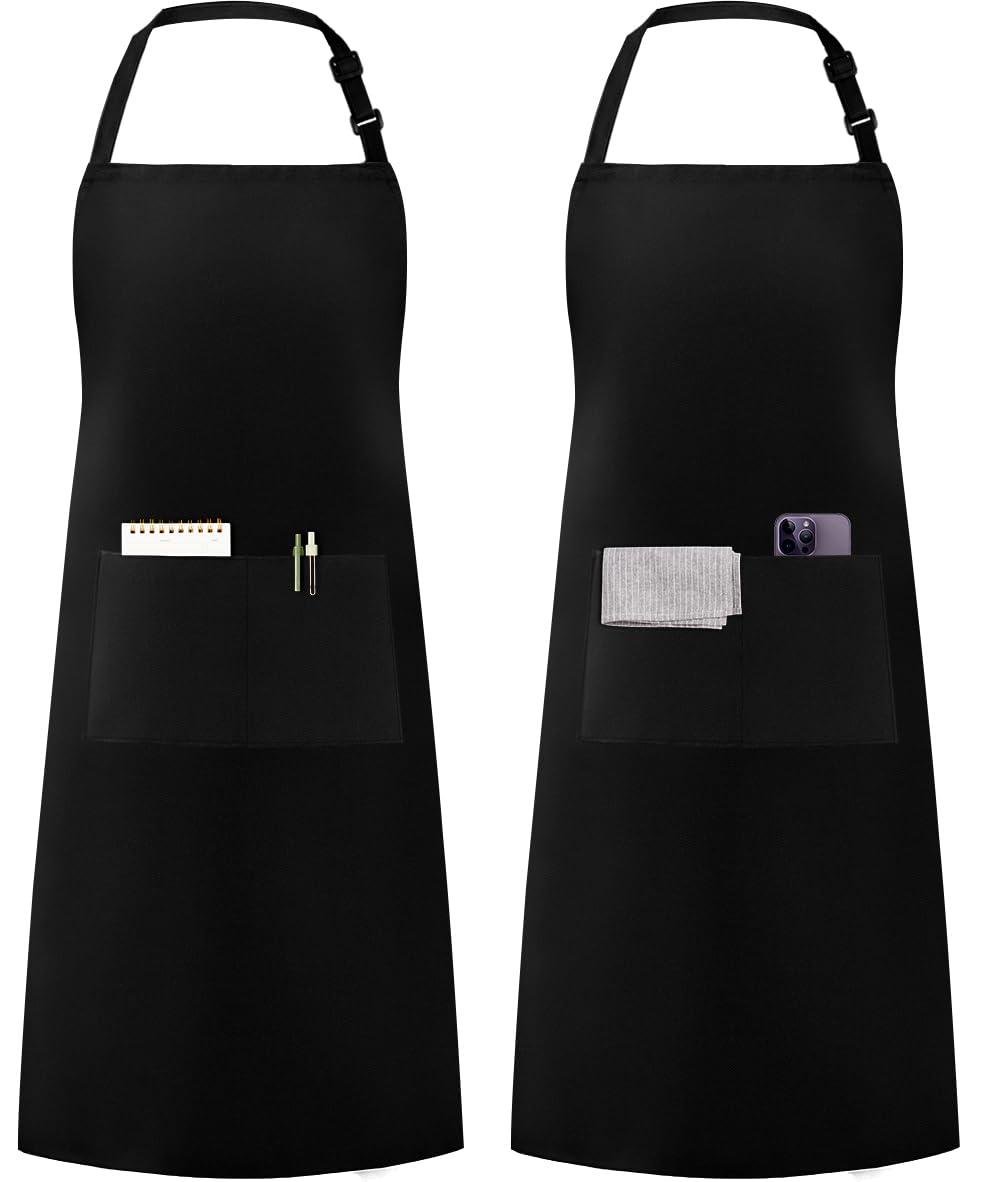 Syntus Apron for Men Women, Adjustable Cooking Kitchen Apron with 2 Pockets