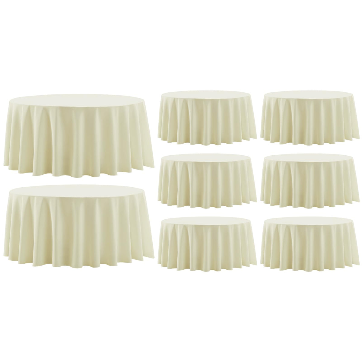 6 Pack White Round Tablecloths 120 Inch for Dining Tables