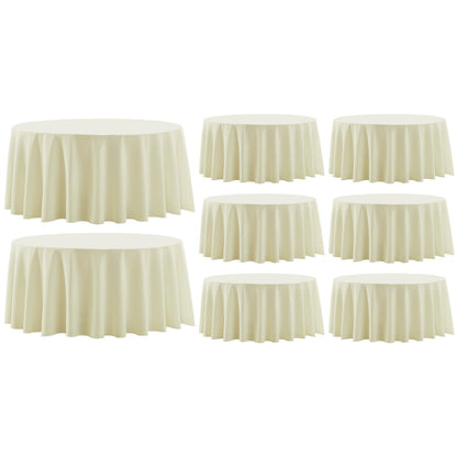 6 Pack White Round Tablecloths 120 Inch for Dining Tables