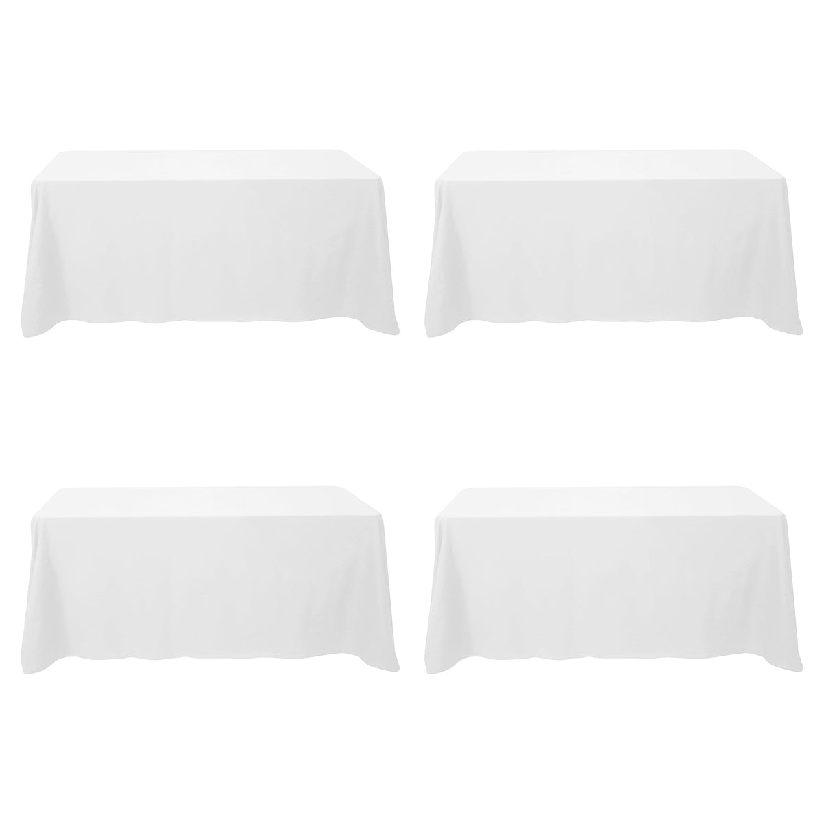 BRILLMAX 6 Pack Ivory Tablecloths 60x102 Inch for 6ft Rectangle Tables