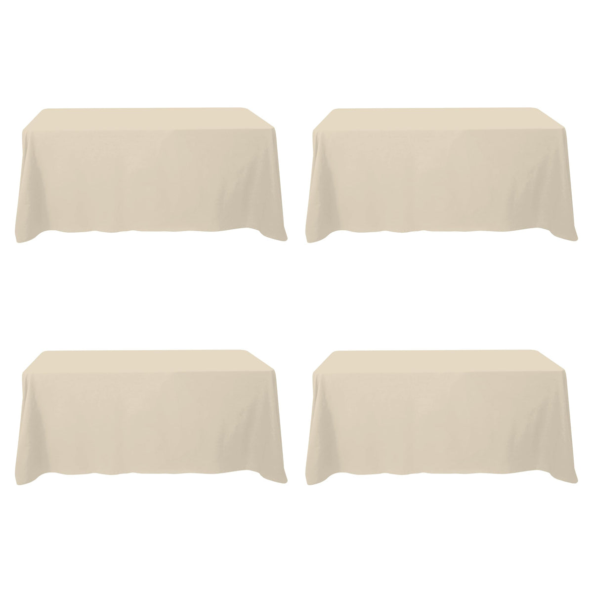 BRILLMAX 6 Pack Ivory Tablecloths 60x102 Inch for 6ft Rectangle Tables