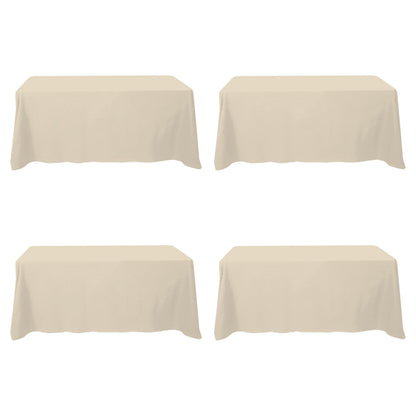 BRILLMAX 6 Pack Ivory Tablecloths 60x102 Inch for 6ft Rectangle Tables