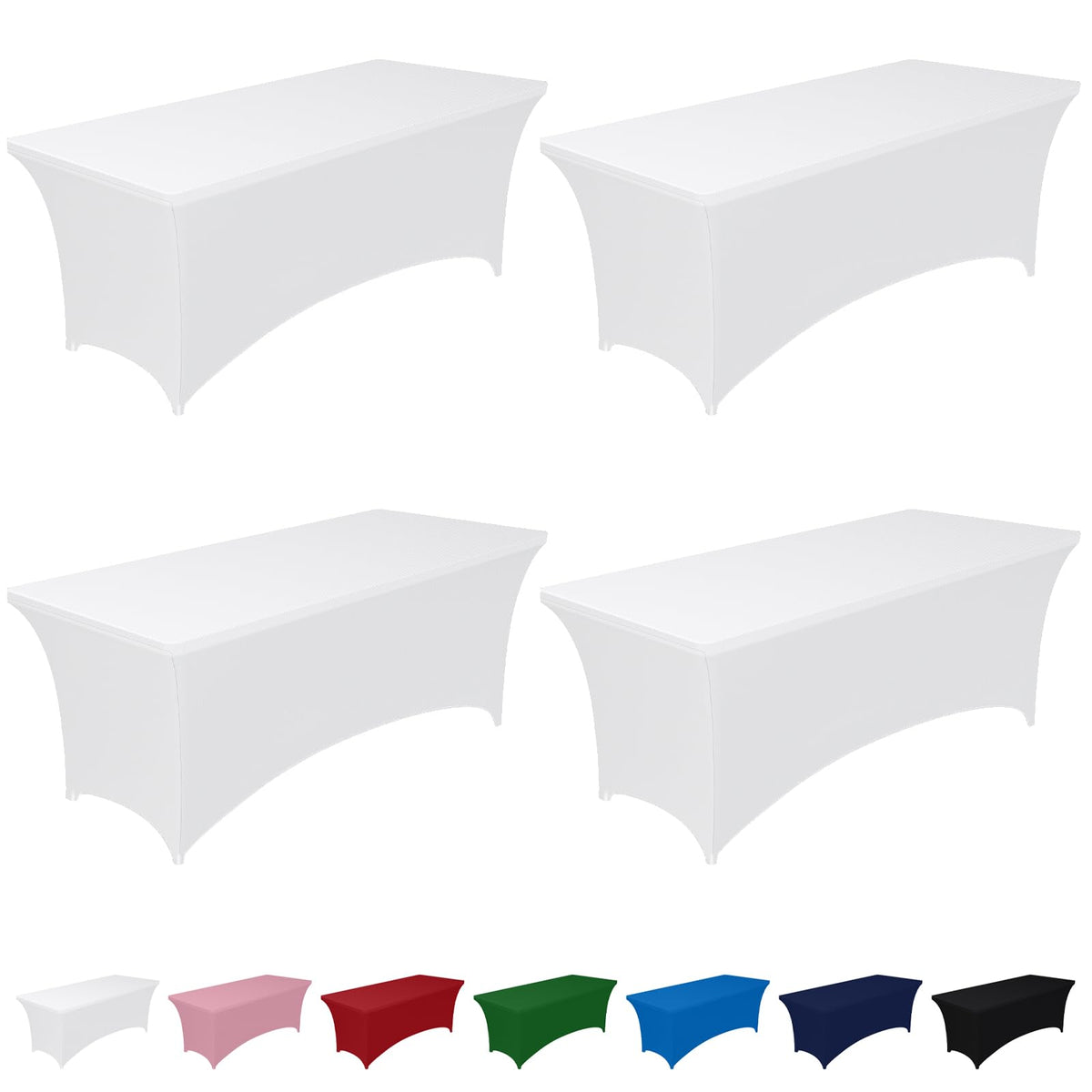 Pureegg Spandex Tablecloth 6ft 2 Pack Black