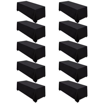 Surmente 90x132 Inch Black Tablecloth for 6-8 Foot Rectangle Tables