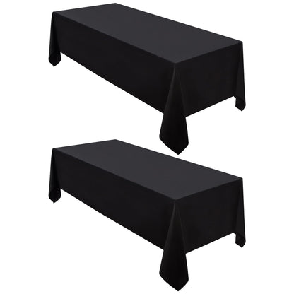 Surmente 90x132 Inch Black Tablecloth for 6-8 Foot Rectangle Tables