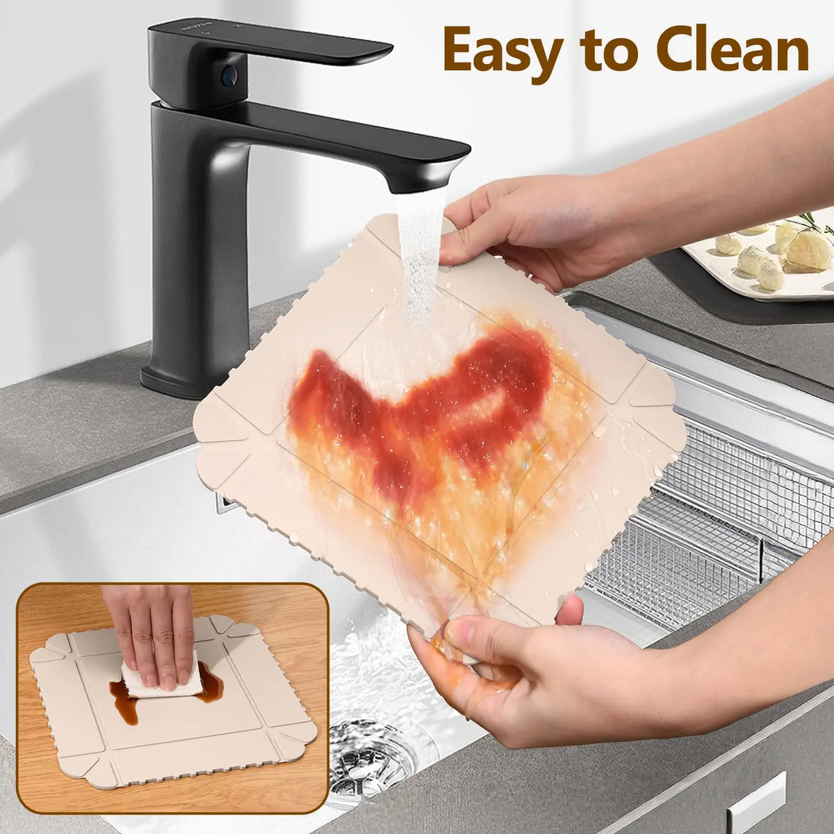 Magnetic Silicone Trivet Mat - Heat Resistant Hot Pad for Hot Dishes, Pots & Pans, Non-Slip Table & Countertop Protector