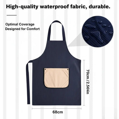 Unisex Lightweight Durable Breathable Bib Apron with Pockets, Cross-Back Adjustable Secure Fit, Built-in Towel, Machine Washable Camp Kitchen Apron for Cooking, Grilling, Hand Gardening