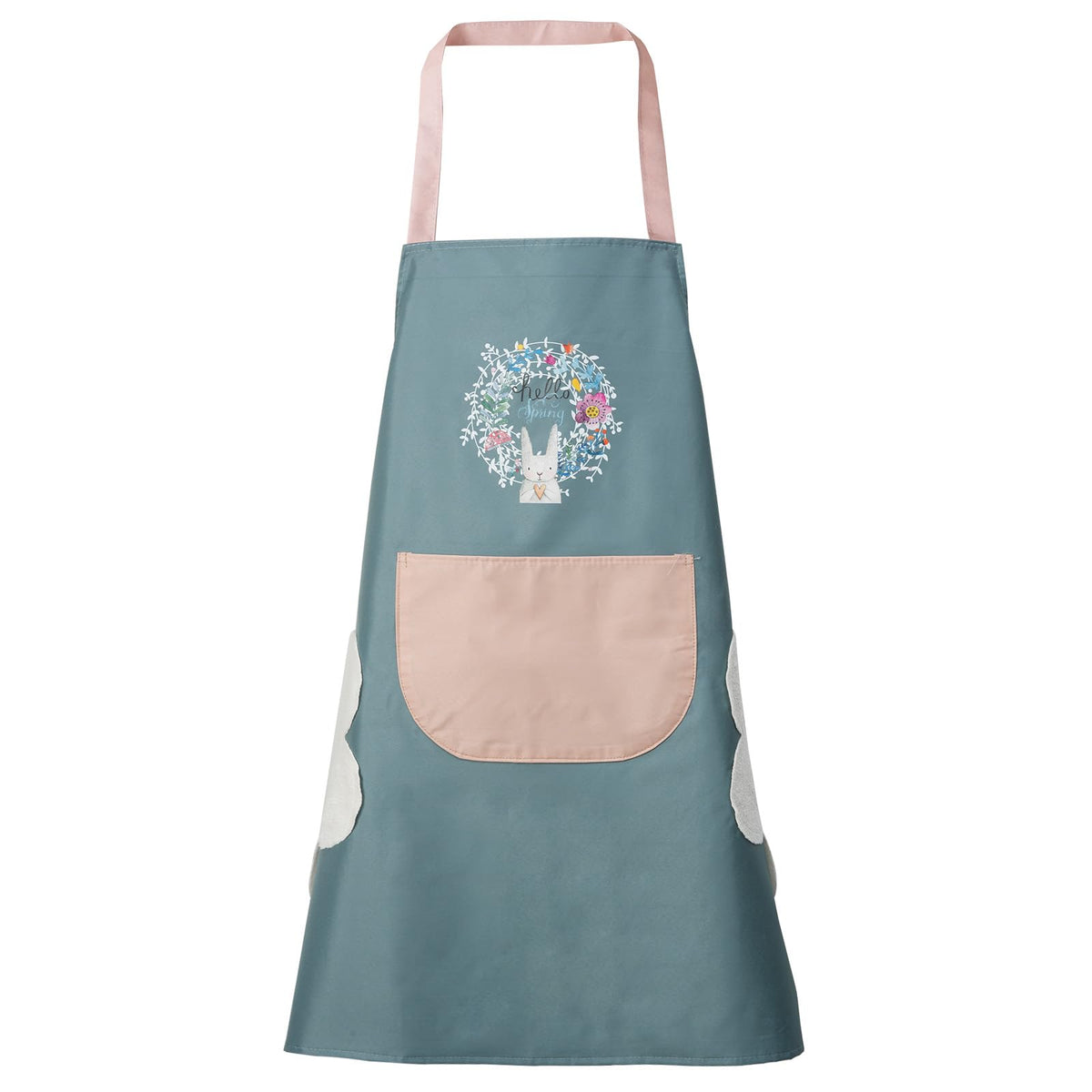 DILLMAN Women Kitchen Apron with Hand Wipe Pockets，Big Pocket,Hand-wiping, Waterproof for Cooking Baking