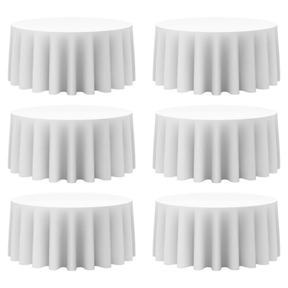 BRILLMAX 6 Pack Navy Blue Round Tablecloths 120 Inch for 60" Tables