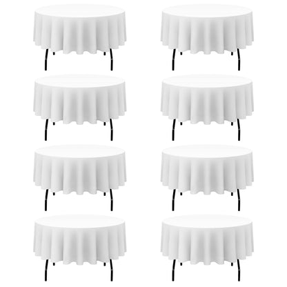 BRILLMAX 6 Pack Navy Blue Round Tablecloths 120 Inch for 60" Tables
