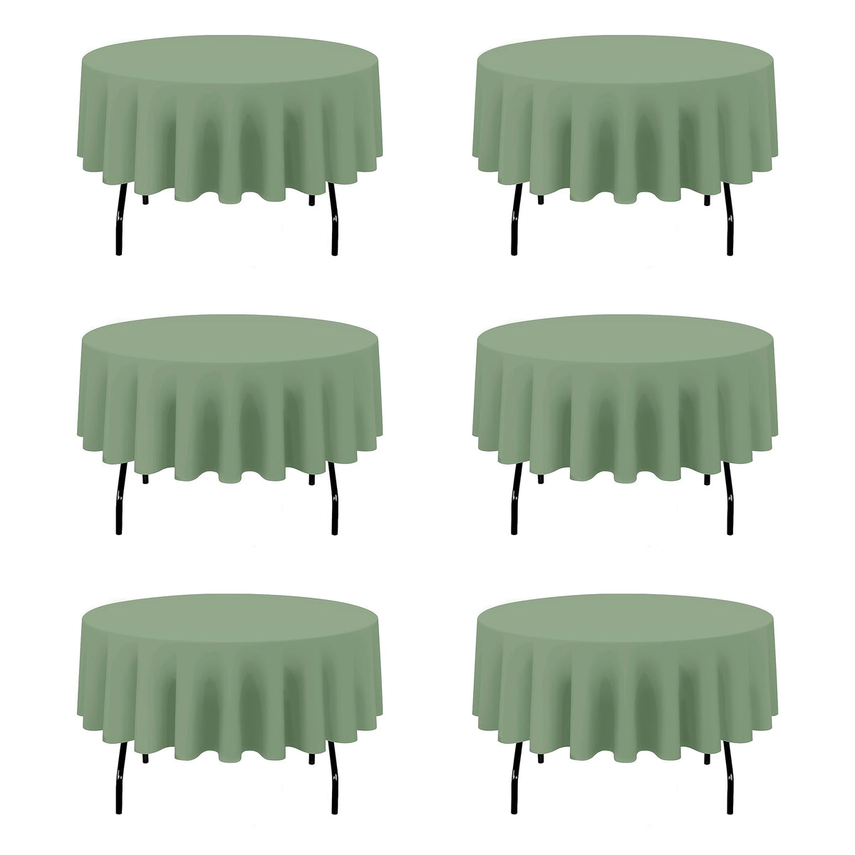 BRILLMAX 6 Pack Navy Blue Round Tablecloths 120 Inch for 60" Tables