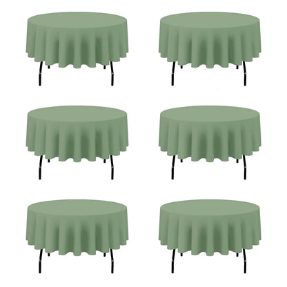 BRILLMAX 6 Pack Navy Blue Round Tablecloths 120 Inch for 60" Tables